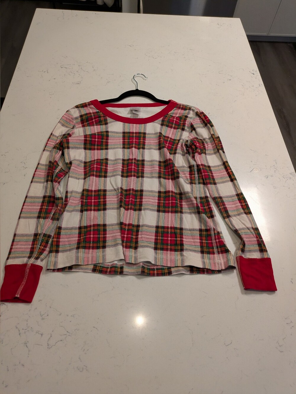 Hannah Andersson Red Plaid Long-John 100% Cotton Pajama Set
